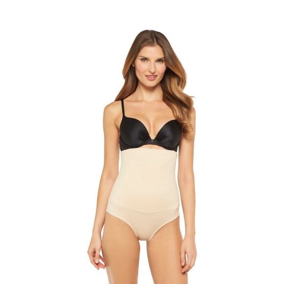 Maidenform 290 High Waist Shaping Briefs Beige S Firm Compression Slimming - Picture 1 of 3